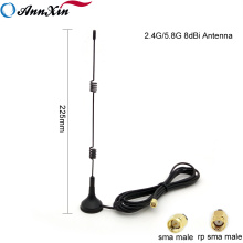 Venta caliente 8dBi 2.4G 5.8G Antena magnética de doble frecuencia